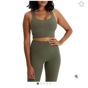 GF olive green ribbed set